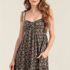 Jocie Floral Tie-Strap Mini Dress